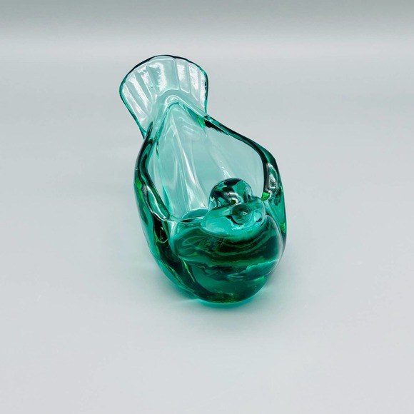 Fenton Art Glass Green Dove Bird Candle Holder Candy Trinket Dish - Picture 2 of 8
